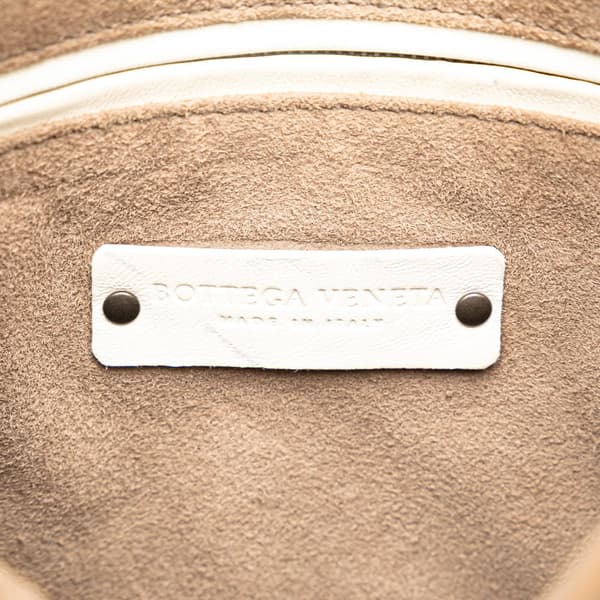 Pre-owned Bottega Veneta Nappa Intrecciato Check Grommet Palio Crossbody White
