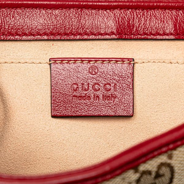 Pre-owned Gucci Mini GG Marmont Matelasse Canvas Flap Crossbody Brown