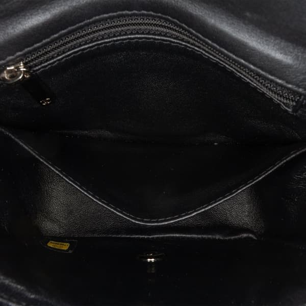 Pre-owned Chanel Mini Square Classic Patent Single Flap Black