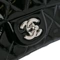 Miniatyrbild 7 av 9: Pre-owned Chanel Mini Square Classic Patent Single Flap Black