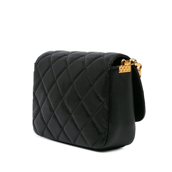 Pre-owned Chanel Medium Quilted Lambskin CC Coin Flap Black