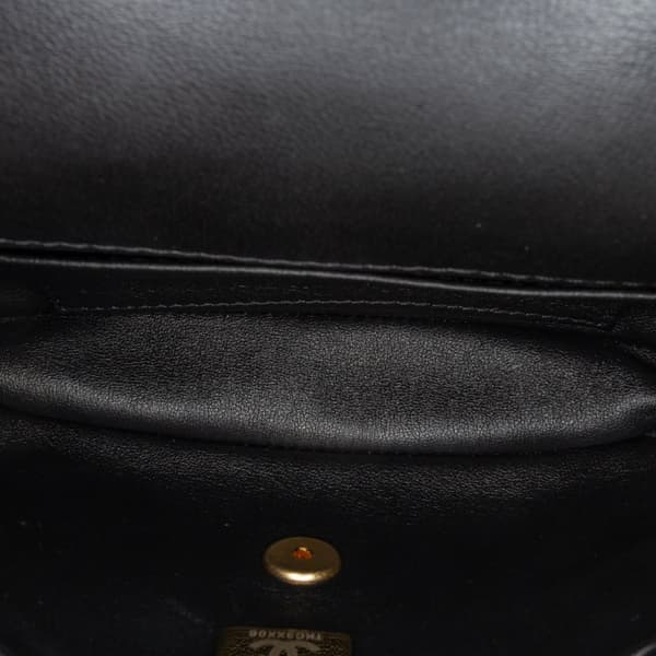Pre-owned Chanel Mini Rectangular Quilted Lambskin Heart Charms Flap Black