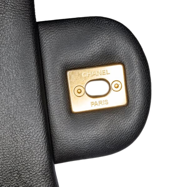 Pre-owned Chanel Mini Rectangular Quilted Lambskin Heart Charms Flap Black