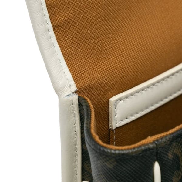 Pre-owned Celine Medium Triomphe Coated Canvas Folco Crossbody Brown