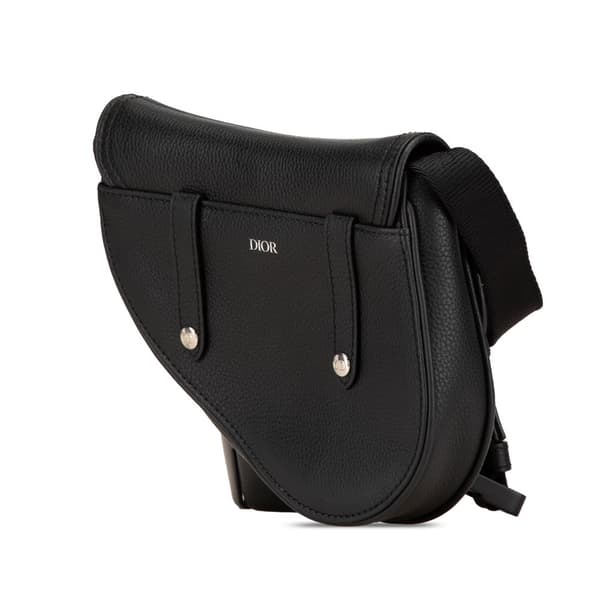 Pre-owned Dior Cactus Jack Mini Leather Saddle Crossbody Black