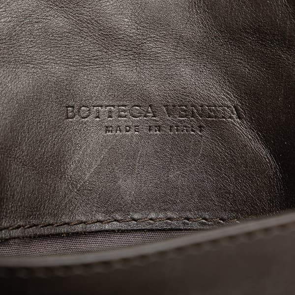 Pre-owned Bottega Veneta Leather Intrecciato Crossbody Brown