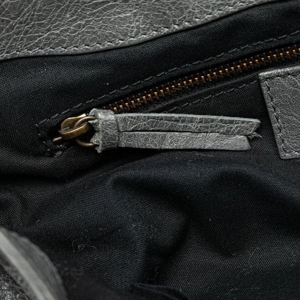 Pre-owned Balenciaga Lambskin Motocross Classic Neo Folk Messenger Bag Gray