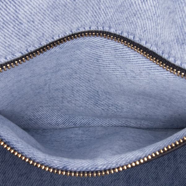 Pre-owned Dior Medium Denim Macrocannage Caro Bag Blue