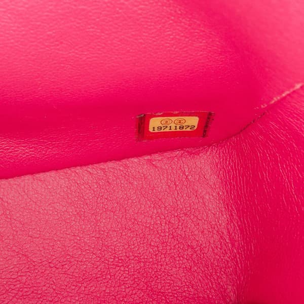 Pre-owned Chanel Mini Square Classic Lambskin Single Flap Pink