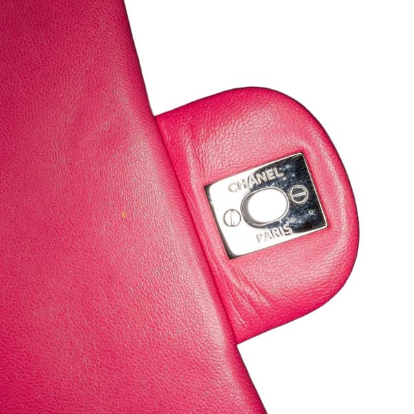 Pre-owned Chanel Mini Square Classic Lambskin Single Flap Pink