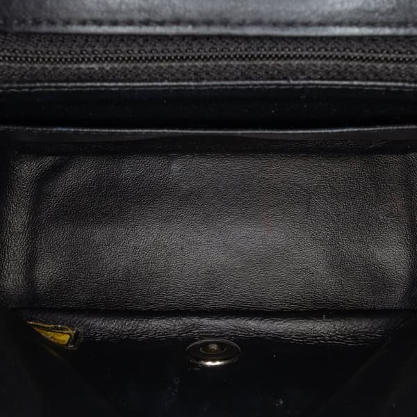 Pre-owned Chanel Mini Square Classic Patent Single Flap Black