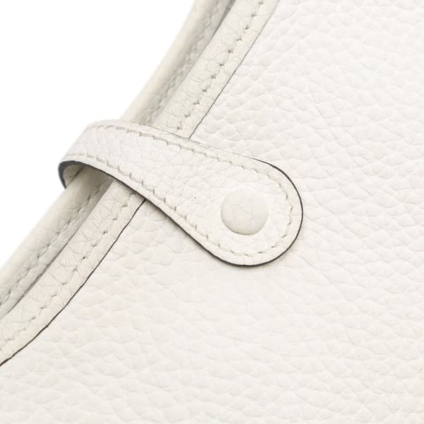 Pre-owned Hermès Clemence Evelyne TPM White