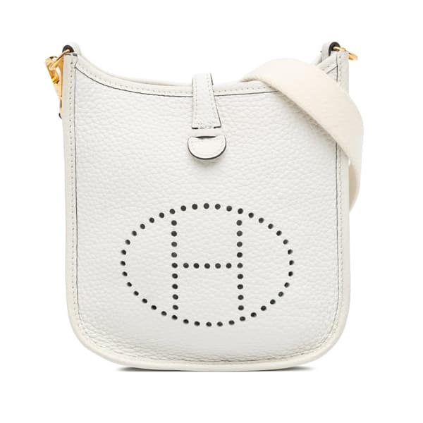 Pre-owned Hermès Clemence Evelyne TPM White