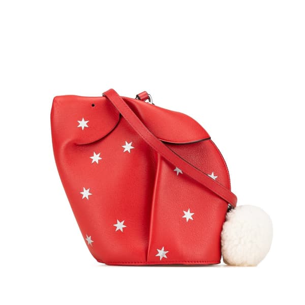 Pre-owned LOEWE Mini Calfskin Bunny Star Crossbody Red