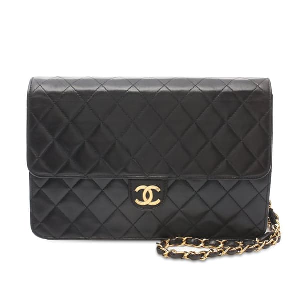 Pre-owned Chanel CC Quilted Lambskin Single Flap Black