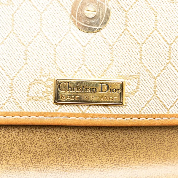 Pre-owned Dior Honeycomb Coated Canvas Crossbody Brown