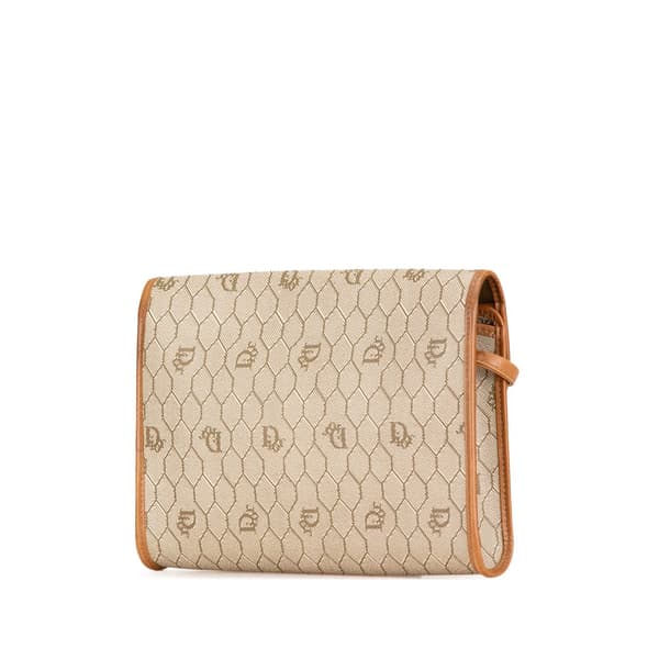 Pre-owned Dior Honeycomb Coated Canvas Crossbody Brown