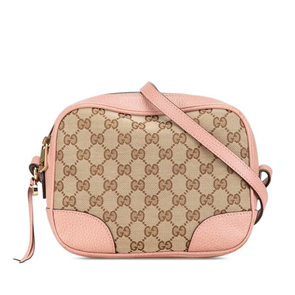 Pre-owned Gucci GG Canvas Bree Crossbody Brown