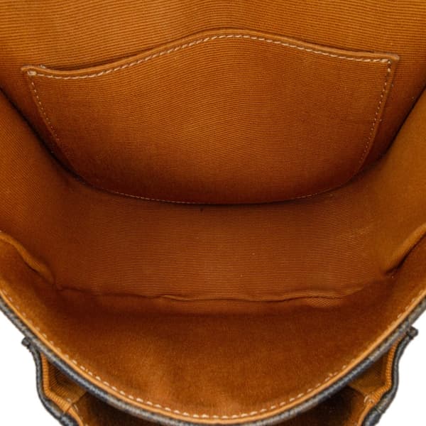 Pre-owned Celine Medium Triomphe Coated Canvas Folco Crossbody Brown
