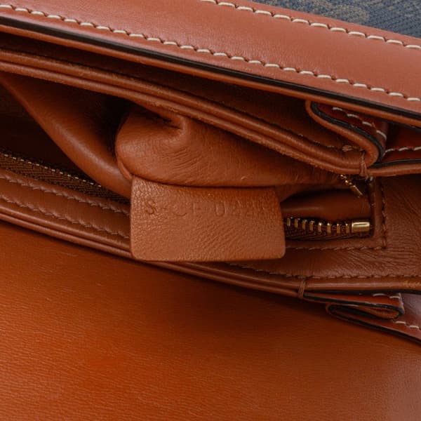 Pre-owned Celine Classique Coated Canvas Triomphe Crossbody Brown