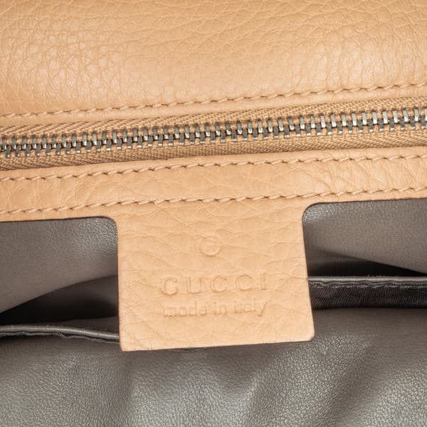 Pre-owned Gucci Medium Leather Studded Miss Bamboo Crossbody Brown