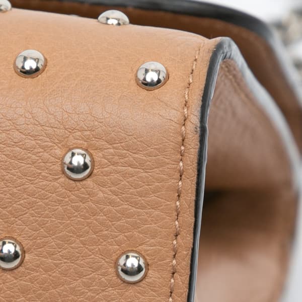 Pre-owned Gucci Medium Leather Studded Miss Bamboo Crossbody Brown