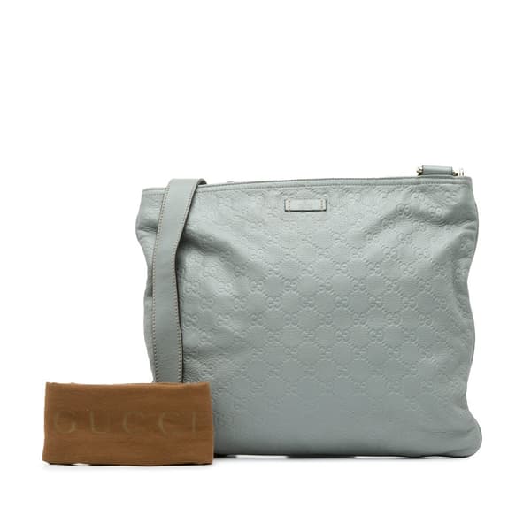 Pre-owned Gucci Guccissima Crossbody  Gray
