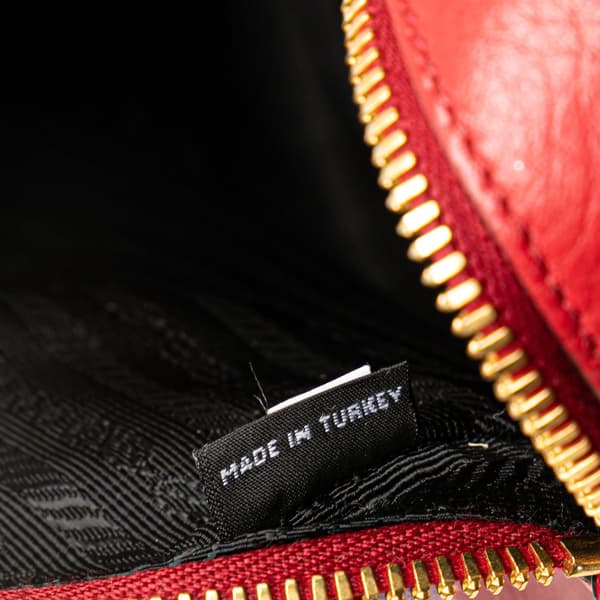 Pre-owned Prada Vitello Phenix Double Zip Camera Bag Red