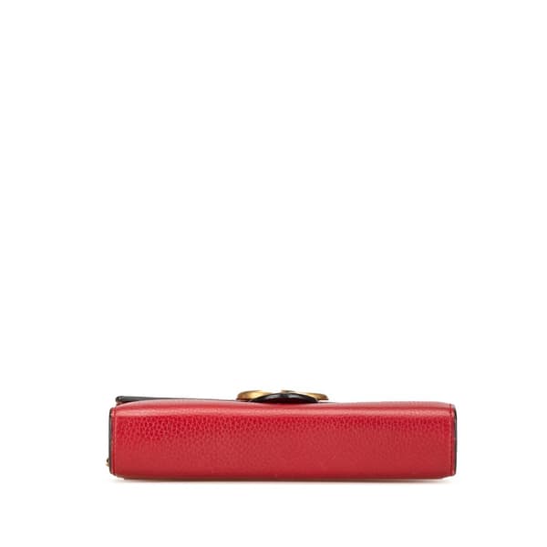 Pre-owned Gucci GG Marmont Wallet on Chain Red
