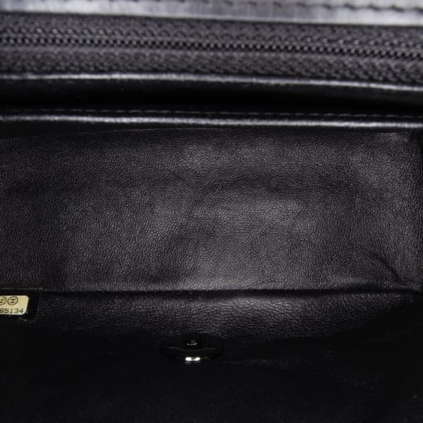Pre-owned Chanel Mini Square Classic Patent Single Flap Black