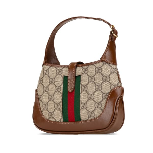 Pre-owned Gucci Mini GG Supreme Jackie 1961 Crossbody Brown
