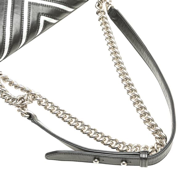 Pre-owned Chanel Old Medium Chevron Lambskin and Iridescent PVC Boy Flap Black