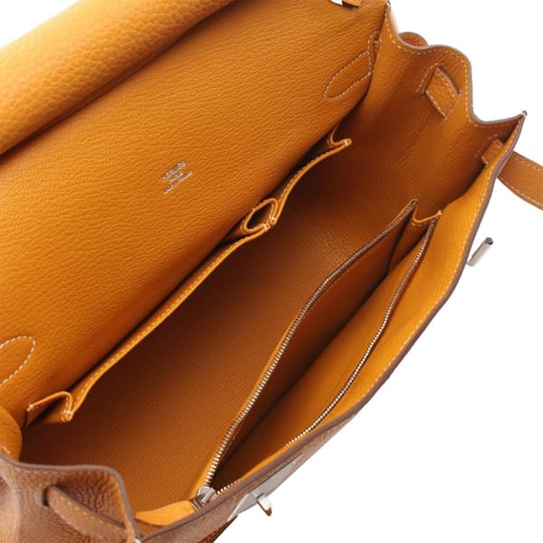 Pre-owned Hermès Clemence Jypsiere 28 Yellow