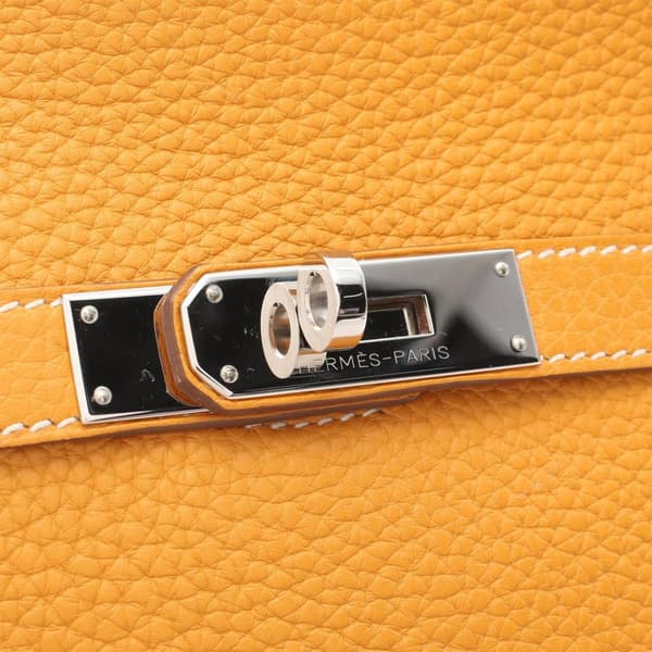 Pre-owned Hermès Clemence Jypsiere 28 Yellow