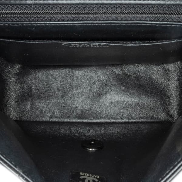 Pre-owned Chanel Mini Square Classic Patent So Black Single Flap Black