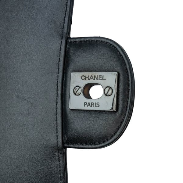 Pre-owned Chanel Mini Square Classic Patent So Black Single Flap Black