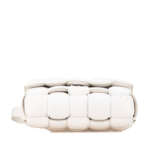 Pre-owned Bottega Veneta Nappa Intrecciato Padded Cassette Crossbody White