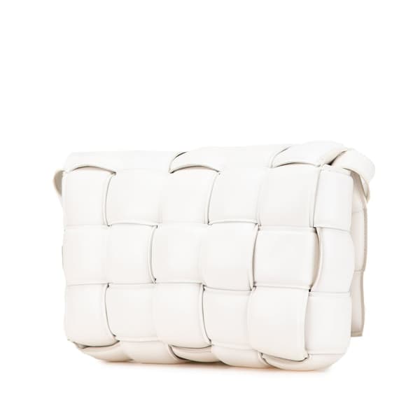 Pre-owned Bottega Veneta Nappa Intrecciato Padded Cassette Crossbody White
