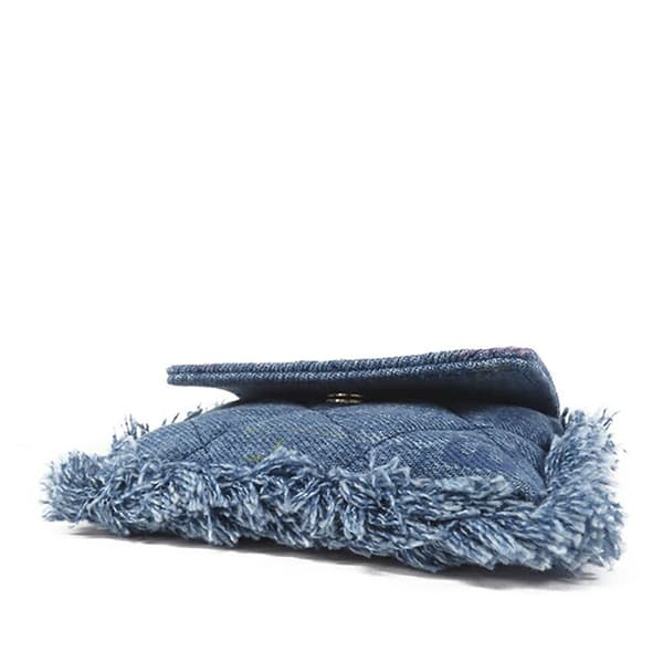Pre-owned Chanel Mini Denim Mood Clutch with Chain Blue