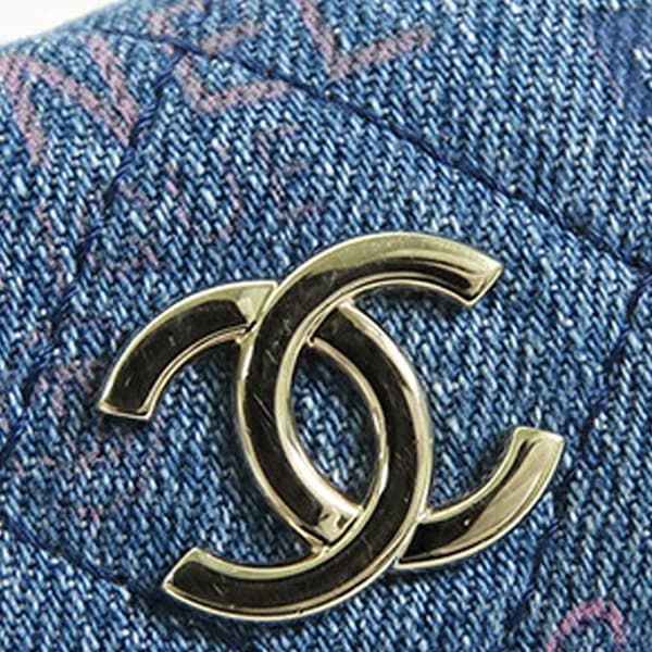 Pre-owned Chanel Mini Denim Mood Clutch with Chain Blue