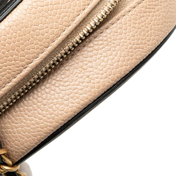 Pre-owned Chanel Caviar CC Filigree Round Crossbody Brown