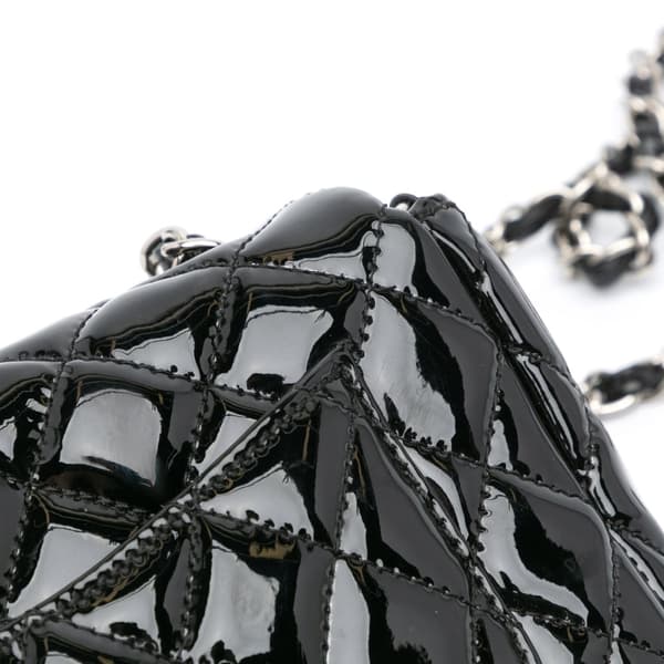 Pre-owned Chanel Mini Rectangular Classic Patent Single Flap Black
