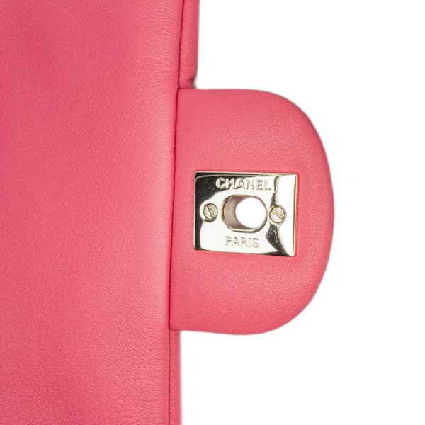 Pre-owned Chanel Mini Quilted Calfskin Bubbly Flap Pink