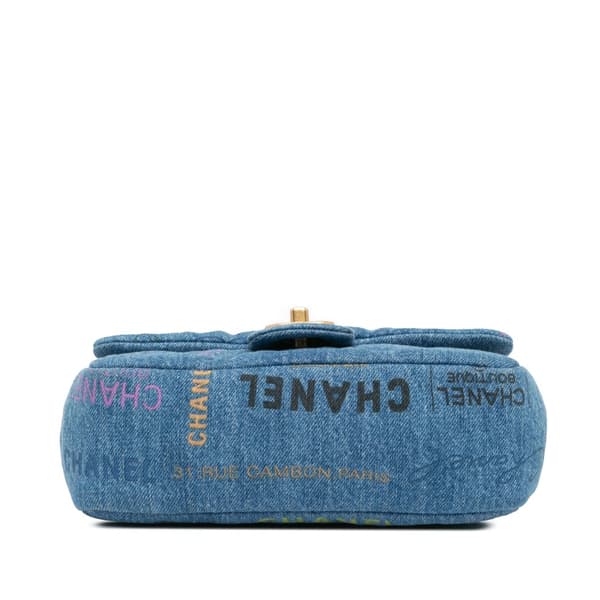 Pre-owned Chanel Mini Rectangular Denim Mood Flap Blue