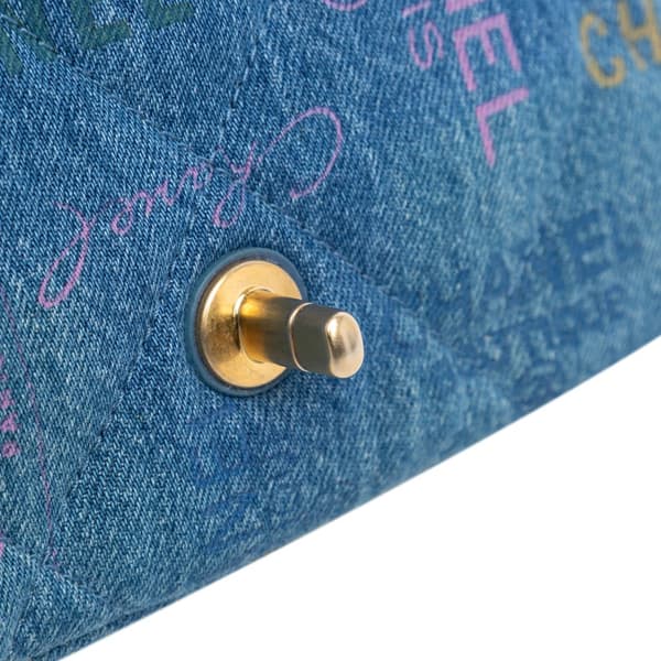 Pre-owned Chanel Mini Rectangular Denim Mood Flap Blue