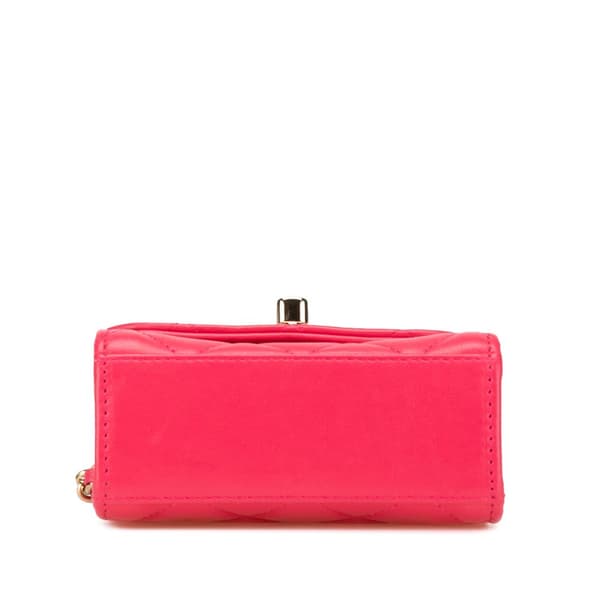 Pre-owned Chanel Mini Lambskin Trendy CC Clutch With Chain Pink