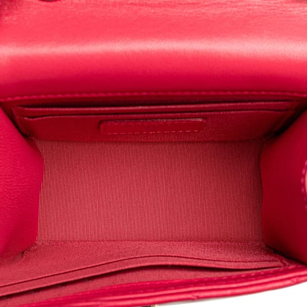 Pre-owned Chanel Mini Lambskin Trendy CC Clutch With Chain Pink