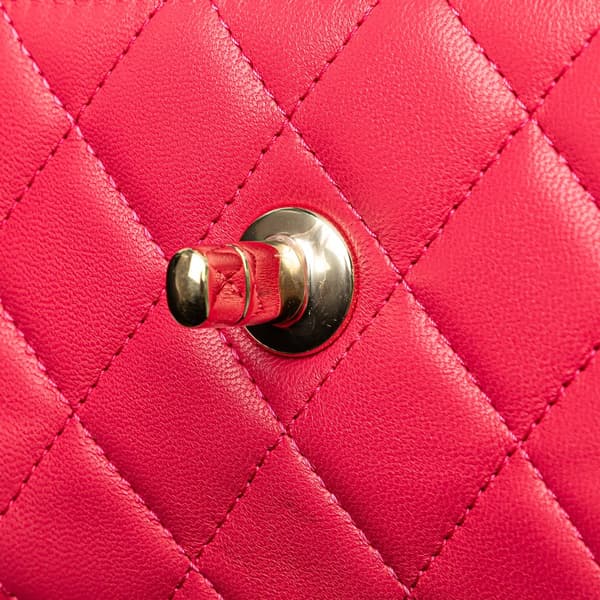 Pre-owned Chanel Mini Lambskin Trendy CC Clutch With Chain Pink