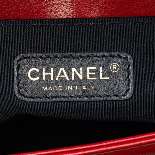Pre-owned Chanel Old Medium Quilted Tweed and Velvet Boy Flap Red