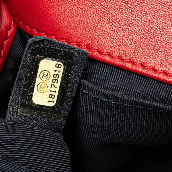 Pre-owned Chanel Old Medium Quilted Tweed and Velvet Boy Flap Red